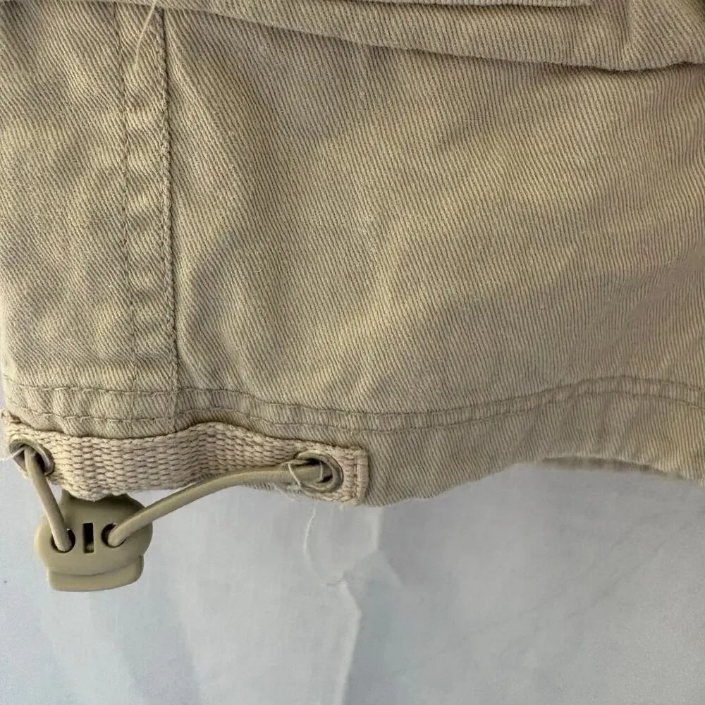 OTB Vintage Y2K Cargo Style Baggy Skater Shorts Size 34 Beige Khaki